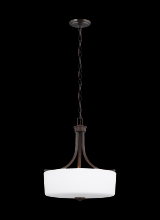 Generation Lighting Seagull 6528803-710 - Canfield modern 3-light indoor dimmable ceiling pendant hanging chandelier pendant light in bronze f