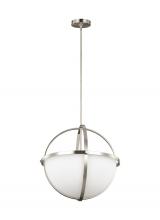 Generation Lighting Seagull 6624603-962 - Alturas contemporary 3-light indoor dimmable ceiling pendant hanging chandelier pendant light in bru