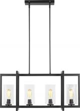 Generation Lighting Seagull 6641504-112 - Mitte transitional 4-light indoor dimmable linear island ceiling pendant hanging chandelier light in