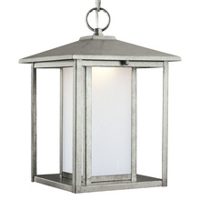 Generation Lighting Seagull 6902997S-57 - Hunnington contemporary 1-light outdoor exterior led outdoor pendant in weathered pewter grey finish