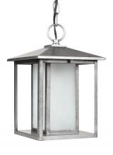 Generation Lighting Seagull 69029-57 - Hunnington contemporary 1-light outdoor exterior pendant in weathered pewter grey finish with undefi