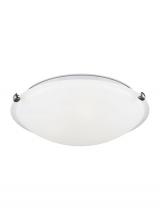 Generation Lighting Seagull 7443593S-962 - Clip Ceiling transitional 1-light indoor dimmable flush mount in brushed nickel silver finish with s