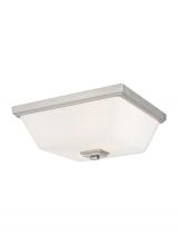 Generation Lighting Seagull 7513702-962 - Ellis Harper classic 2-light indoor dimmable ceiling flush mount in brushed nickel silver finish wit