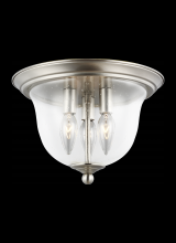 Generation Lighting Seagull 7514503-962 - Belton transitional 3-light indoor dimmable ceiling flush mount in brushed nickel silver finish with