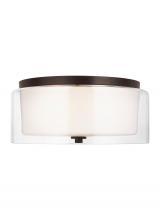 Generation Lighting Seagull 7537302-710 - Elmwood Park traditional 2-light indoor dimmable ceiling semi-flush mount in bronze finish with sati