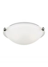 Generation Lighting Seagull 7543502-962 - Clip Ceiling transitional 2-light indoor dimmable flush mount in brushed nickel silver finish with s