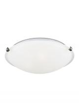 Generation Lighting Seagull 7543502EN3-962 - Clip Ceiling transitional 2-light LED indoor dimmable flush mount in brushed nickel silver finish wi