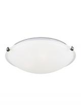 Generation Lighting Seagull 7543503-962 - Clip Ceiling transitional 3-light indoor dimmable flush mount in brushed nickel silver finish with s