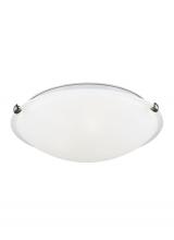 Generation Lighting Seagull 7543503EN3-962 - Clip Ceiling transitional 3-light LED indoor dimmable flush mount in brushed nickel silver finish wi