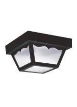 Generation Lighting Seagull 7567EN3-32 - Outdoor Ceiling traditional 1-light LED outdoor exterior ceiling flush mount in black finish with cl