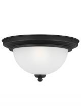 Generation Lighting Seagull 77063-112 - Geary transitional 1-light indoor dimmable ceiling flush mount fixture in midnight black finish with