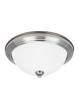 Generation Lighting Seagull 77063-962 - Geary transitional 1-light indoor dimmable ceiling flush mount fixture in brushed nickel silver fini