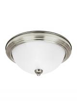 Generation Lighting Seagull 77063EN3-962 - Geary transitional 1-light LED indoor dimmable ceiling flush mount fixture in brushed nickel silver