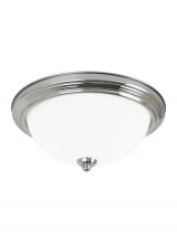 Generation Lighting Seagull 77064-962 - Geary transitional 2-light indoor dimmable ceiling flush mount fixture in brushed nickel silver fini