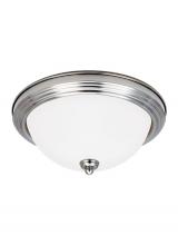 Generation Lighting Seagull 77064EN3-962 - Geary transitional 2-light LED indoor dimmable ceiling flush mount fixture in brushed nickel silver