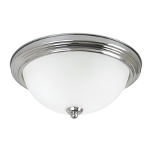 Generation Lighting Seagull 77065-05 - Geary transitional 3-light indoor dimmable ceiling flush mount fixture in chrome silver finish with