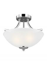 Generation Lighting Seagull 7716502-05 - Geary traditional indoor dimmable small 2-light chrome finish semi-flush convertible pendant with a