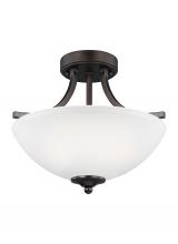 Generation Lighting Seagull 7716502-710 - Geary transitional 2-light indoor dimmable ceiling flush mount fixture in bronze finish with satin e