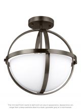Generation Lighting Seagull 7724602-778 - Alturas contemporary 2-light indoor dimmable ceiling semi-flush mount in brushed oil rubbed bronze f