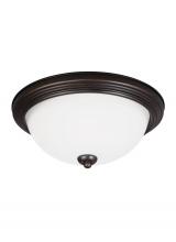 Generation Lighting Seagull 77264EN3-710 - Geary transitional 2-light LED indoor dimmable ceiling flush mount fixture in bronze finish with sat