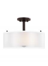 Generation Lighting Seagull 7737302-710 - Elmwood Park traditional 2-light indoor dimmable ceiling semi-flush mount in bronze finish with sati