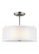 Generation Lighting Seagull 7737302-962 - Elmwood Park traditional 2-light indoor dimmable ceiling semi-flush mount in brushed nickel silver f