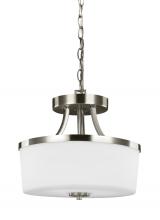 Generation Lighting Seagull 7739102-962 - Hettinger transitional 2-light indoor dimmable ceiling flush mount in brushed nickel silver finish w