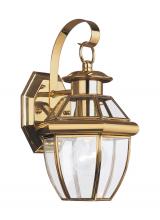 Generation Lighting Seagull 8037-02 - Lancaster traditional 1-light outdoor exterior small wall lantern sconce in polished brass gold fini