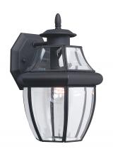 Generation Lighting Seagull 8038-12 - Lancaster traditional 1-light outdoor exterior medium wall lantern sconce in black finish with clear