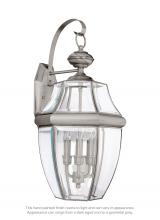 Generation Lighting Seagull 8040-965 - Lancaster traditional 3-light outdoor exterior wall lantern sconce in antique brushed nickel silver