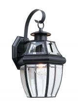 Generation Lighting Seagull 8067-12 - Lancaster traditional 1-light outdoor exterior large wall lantern sconce in black finish with clear