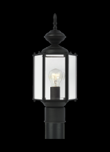 Generation Lighting Seagull 8209-12 - Classico traditional 1-light outdoor exterior post lantern in black finish with clear beveled glass