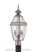 Generation Lighting Seagull 8229-965 - Lancaster traditional 2-light outdoor exterior post lantern in antique brushed nickel silver finish