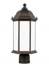 Generation Lighting Seagull 8238651-71 - Sevier traditional 1-light outdoor exterior medium post lantern in antique bronze finish with satin