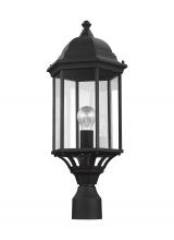 Generation Lighting Seagull 8238701-12 - Sevier traditional 1-light outdoor exterior large post lantern in black finish with clear glass pane