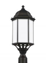 Generation Lighting Seagull 8238751-71 - Sevier traditional 1-light outdoor exterior large post lantern in antique bronze finish with satin e