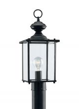 Generation Lighting Seagull 8257-12 - Jamestowne transitional 1-light outdoor exterior post lantern in black finish with clear beveled gla