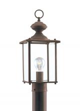 Generation Lighting Seagull 8257-71 - Jamestowne transitional 1-light outdoor exterior post lantern in antique bronze finish with clear be