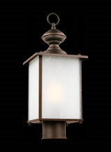 Generation Lighting Seagull 82570-71 - Jamestowne transitional 1-light outdoor exterior post lantern in antique bronze finish with frosted