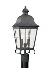 Generation Lighting Seagull 8262-46 - Chatham traditional 2-light outdoor exterior post lantern in oxidized bronze finish with clear seede