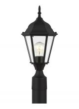 Generation Lighting Seagull 82938-12 - Bakersville traditional 1-light outdoor exterior post lantern in black finish with clear beveled gla