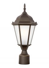 Generation Lighting Seagull 82941-71 - Bakersville traditional 1-light outdoor exterior post lantern in antique bronze finish with satin et
