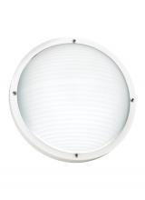 Generation Lighting Seagull 83057-15 - Bayside traditional 1-light outdoor exterior wall or ceiling mount in white finish with frosted whit