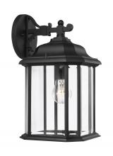 Generation Lighting Seagull 84031-12 - Kent traditional 1-light outdoor exterior large wall lantern sconce in black finish with clear bevel