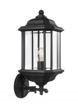 Generation Lighting Seagull 84032-12 - Kent traditional 1-light outdoor exterior large uplight wall lantern sconce in black finish with cle