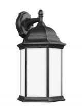 Generation Lighting Seagull 8438751-12 - Sevier traditional 1-light outdoor exterior large downlight outdoor wall lantern sconce in black fin