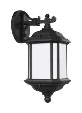 Generation Lighting Seagull 84530-12 - Kent traditional 1-light outdoor exterior medium wall lantern sconce in black finish with satin etch
