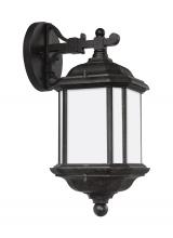 Generation Lighting Seagull 84530-746 - Kent traditional 1-light outdoor exterior medium wall lantern sconce in oxford bronze finish with sa