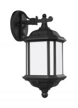 Generation Lighting Seagull 84530EN3-12 - Kent traditional 1-light LED outdoor exterior medium wall lantern sconce in black finish with satin