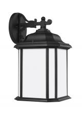 Generation Lighting Seagull 84531EN3-12 - Kent traditional 1-light LED outdoor exterior large wall lantern sconce in black finish with satin e